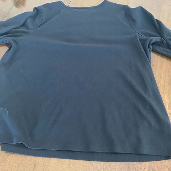 Quacker Factory T-Shirt Women's XL Black Ice Cream Cotton Embellished Embroidery - Picture 5 of 16